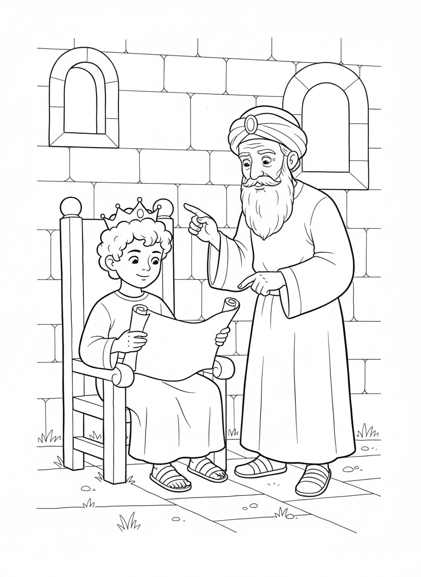 Desenho para colorir: Josias, o menino-rei