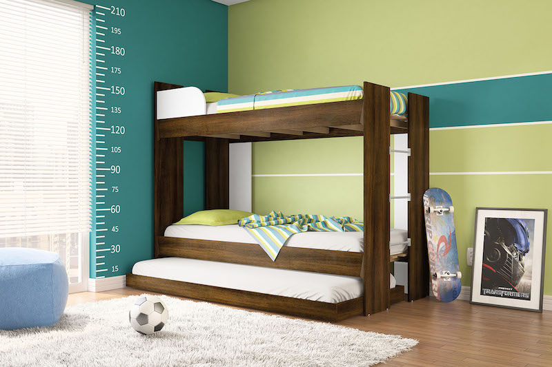 quarto-infantil Triliche Londres - CE aberto - Tabaco-Branco
