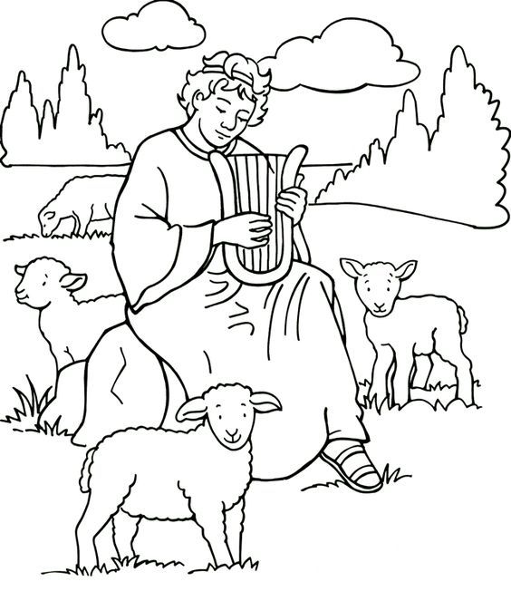 david and the giant free coloring pages - photo #16