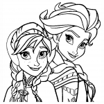 desenhos para colorir Elsa e Anna - Frozen