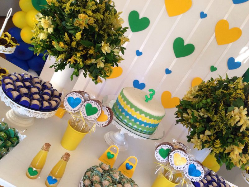 Decoração de Festa Infantil tema Copa do Mundo para meninas