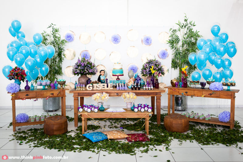 Decoração de festa infantil princesa Jasmine