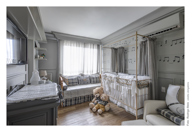 quarto de bebê menino cinza