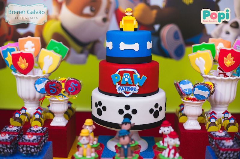 Bolo Festa Infantil Patrulha Canina