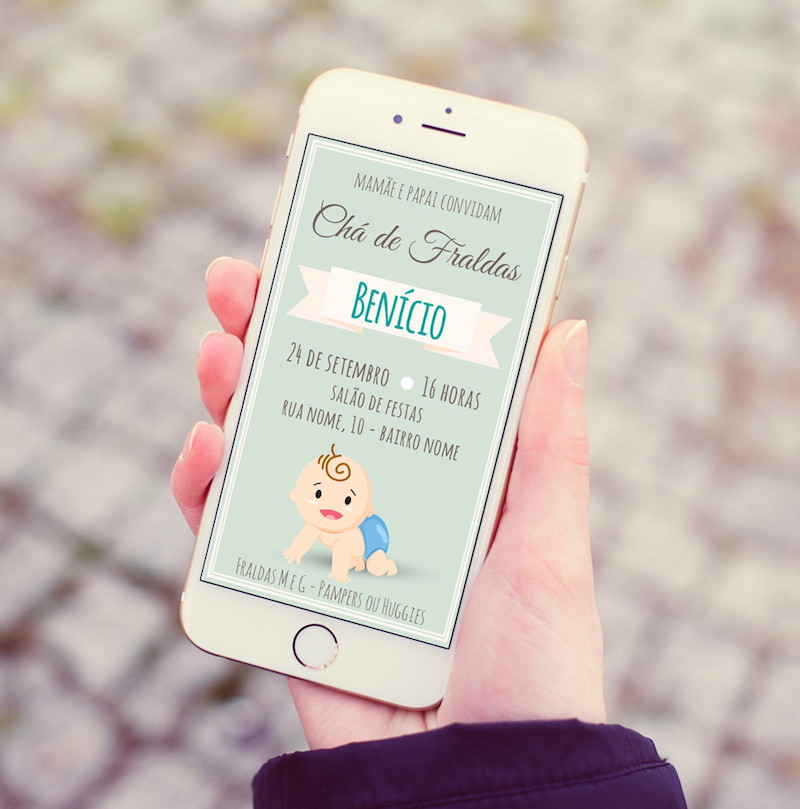 convite digital para chá de bebê econômico