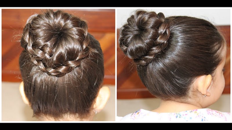 penteado com tranças e coques