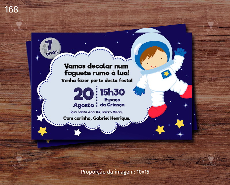 Festa de astronauta: convite