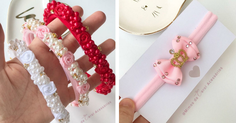faixas de cabelo bebê
