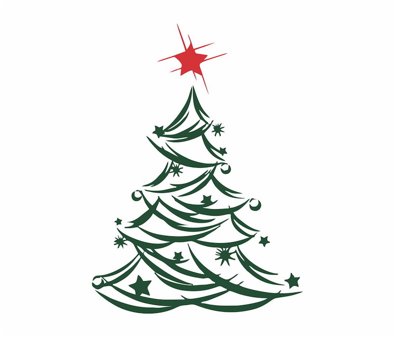 dica de árvore de natal com adesivo