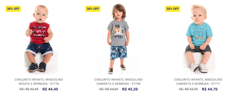 liquidação de verão moda infantil menino