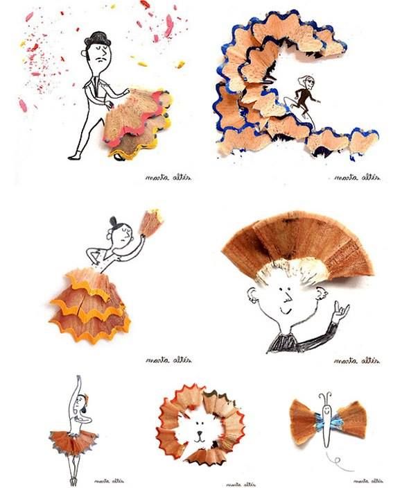 Arte com raspas de lápis